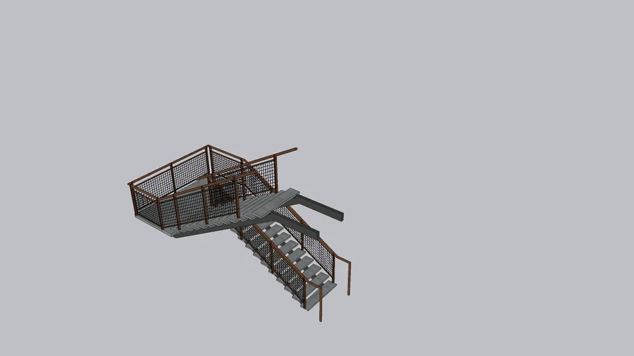Stairs - Switchback - Metal Mesh