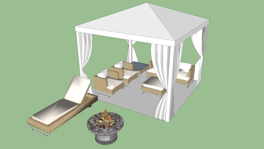 Pool Cabana - Large with Furniture