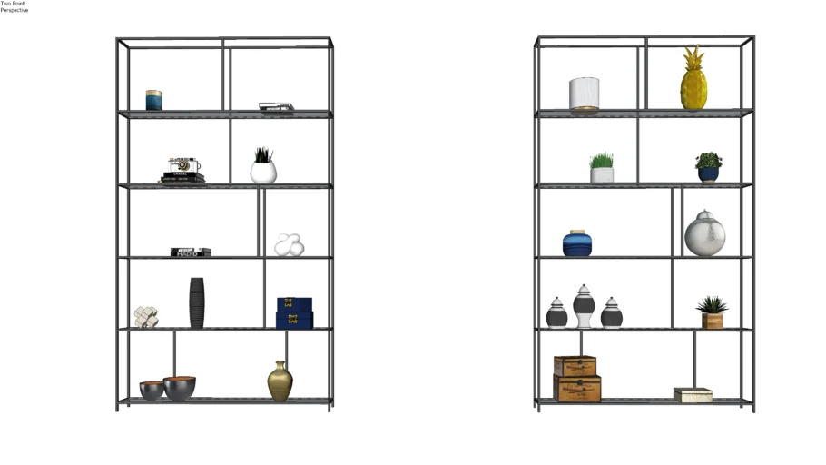 Shelves with accesories/decoration