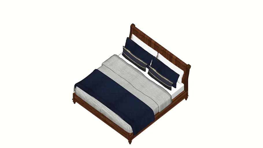 TRADITIONAL KING SIZE BED WITH BEDDING