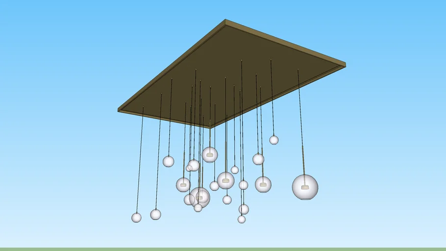 Contemporary chandelier. Classy Candelabro contemporaneo. Pendant blown glass