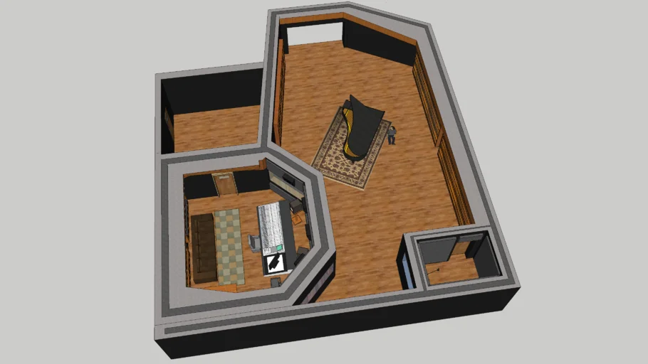 Recording Studio Control Room and Studio floor