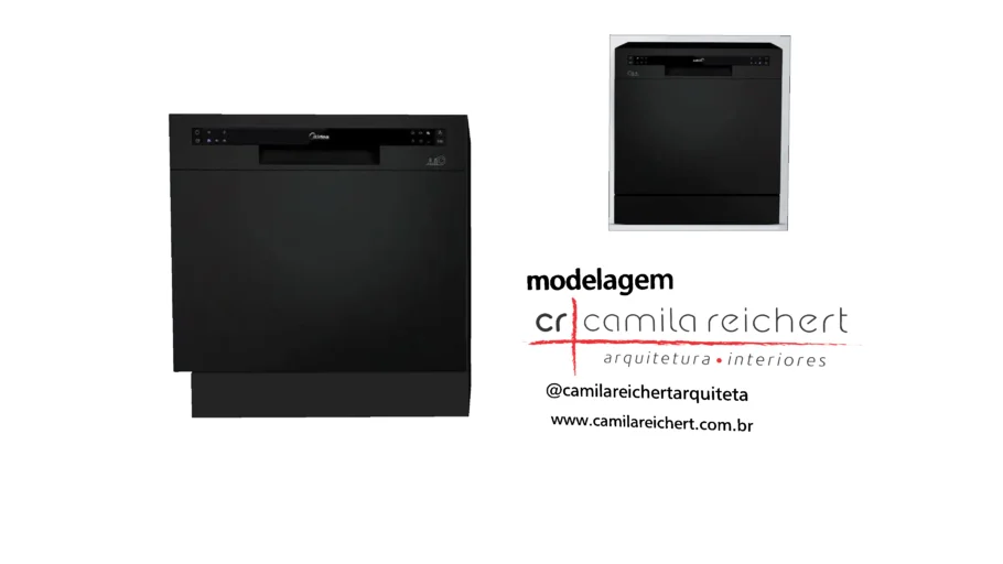 Lava louça 8 Serviços Midea - acabamento Preto