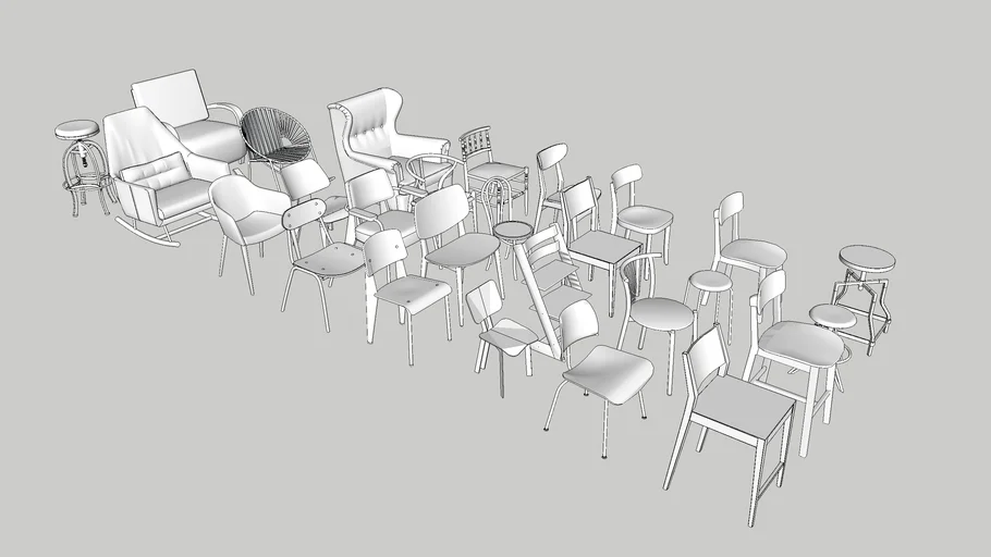 diverse vintage stoelen