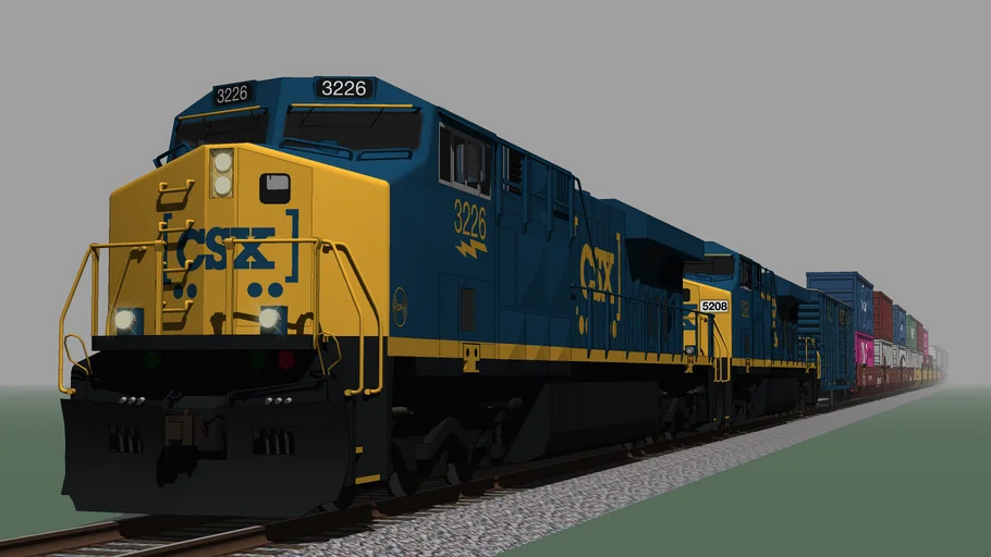 CSX Intermodal Freight Train | 3D Warehouse