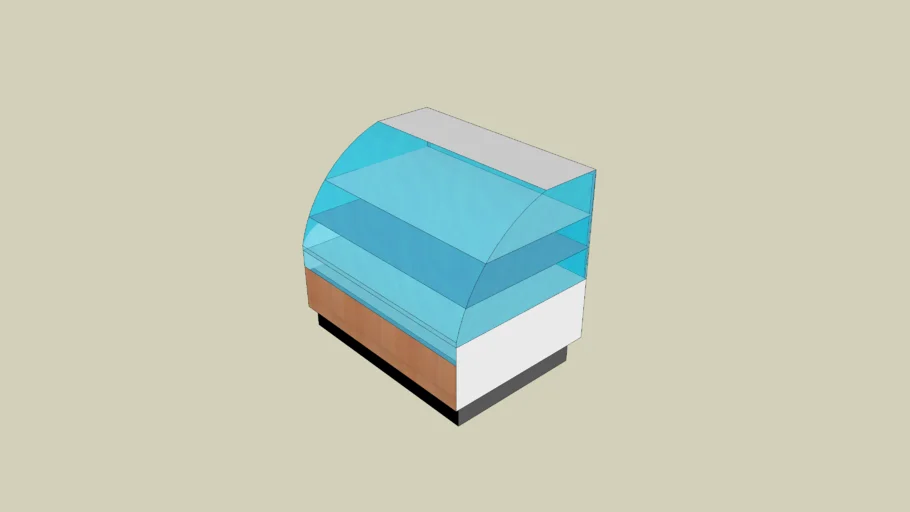 Pastry Case - Refrigerated and Dry Hybrid - scale