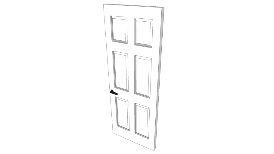 Porte d'intérieur à 6 panneaux