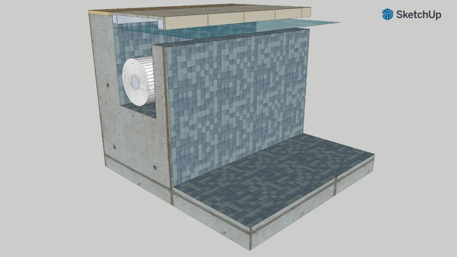 automatic pool covers behind wall