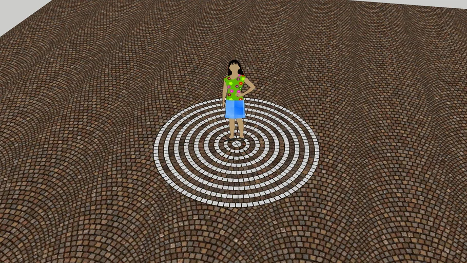 BROWN COBBLE STONE FLOOR PAVING SEAMLESS TEXTURE CONCENTRIC ORLANDINI MASSIMO CIRCLES