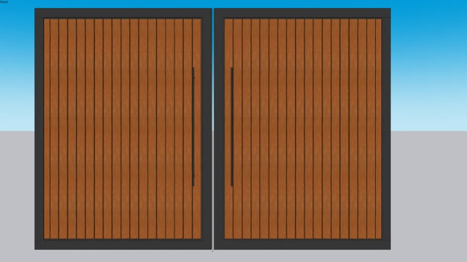 Porton de madera y metal