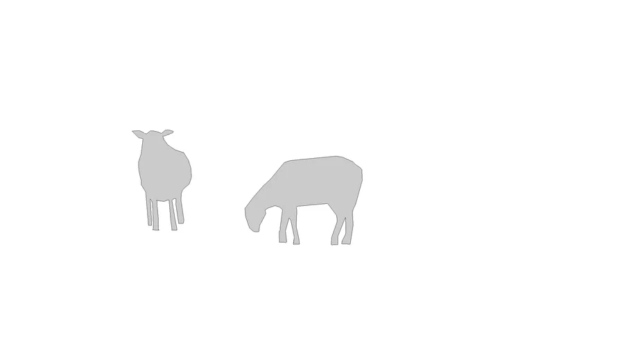 2D Sheep Outlines Face Me
