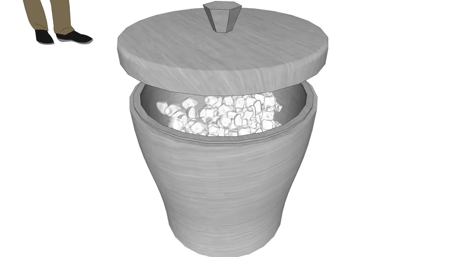 Ice bucket filled with ice cubes