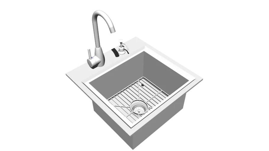 Sunstone 21" Sink w/HotCold Tap, Soap, Cutting Board, Cover Lid