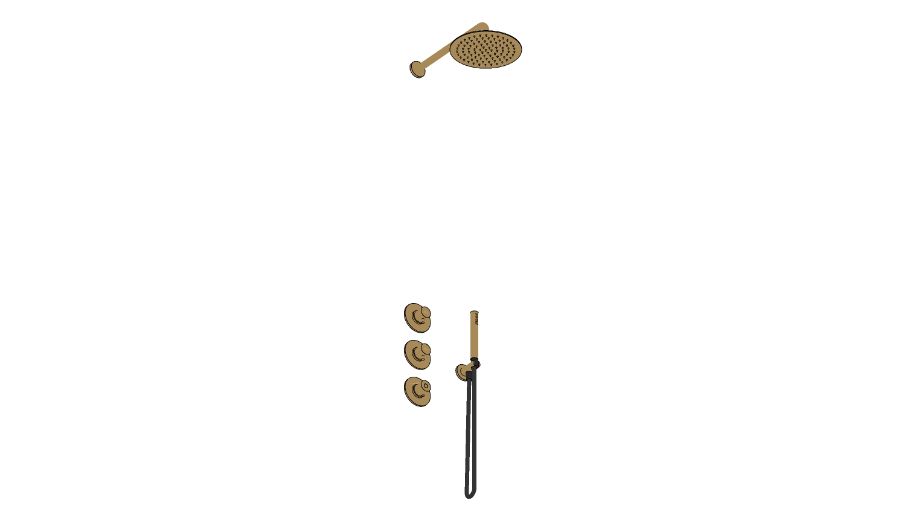 JEE-O slimline shower combination 02 - matt gold