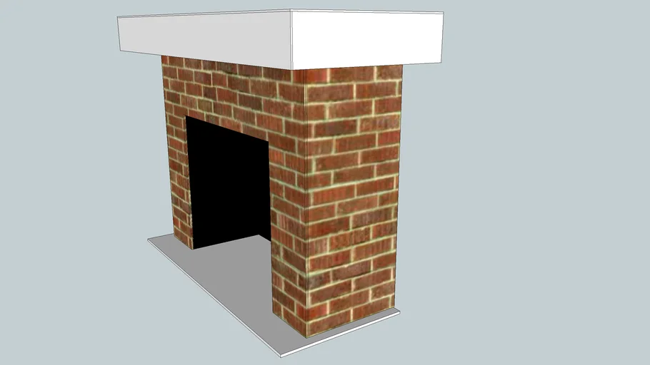 Brick Fireplace White Mantel
