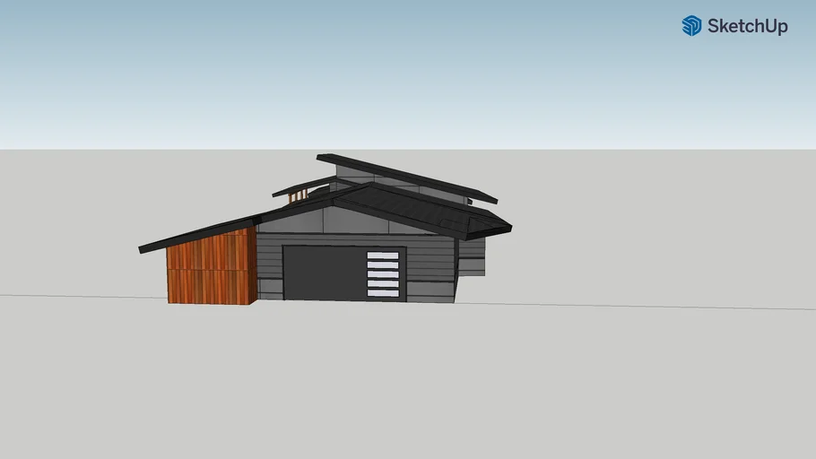 Kramer/Flood Garage: angled/attached/no shed roof