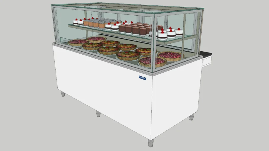 BALCÃO VITRINE BAIXA REFRIGERADO VISION 1600 BOLOS PADARIA