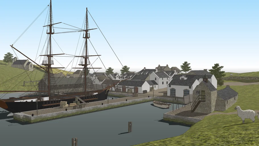 Small 19th century harbour town