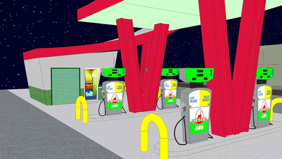 Toy Story 1 Background Remodels - Gas Station