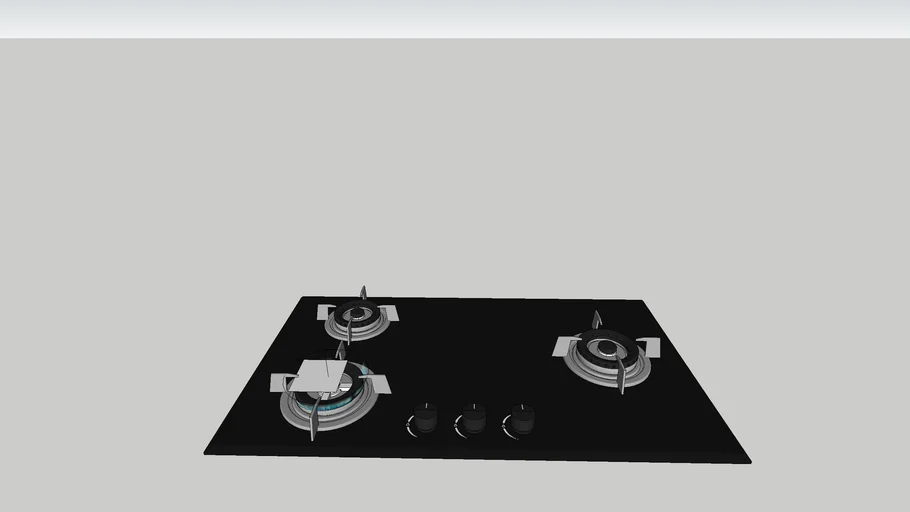 3 Burner Kitchen Hob (with flame)