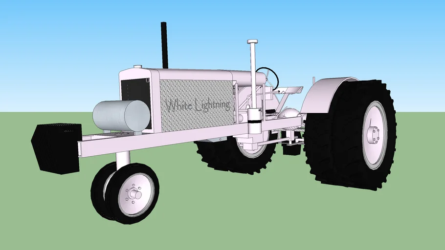 Pulling tractor white lightning