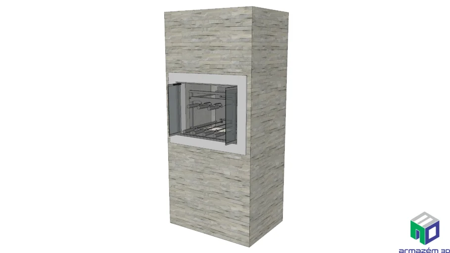 KIT CHURRASQUEIRA ROTATIVA PREMIUM - PORTA TÉRMICA DE EMBUTIR - PERFIL PRATA POLIDO - VIDRO BRONZE