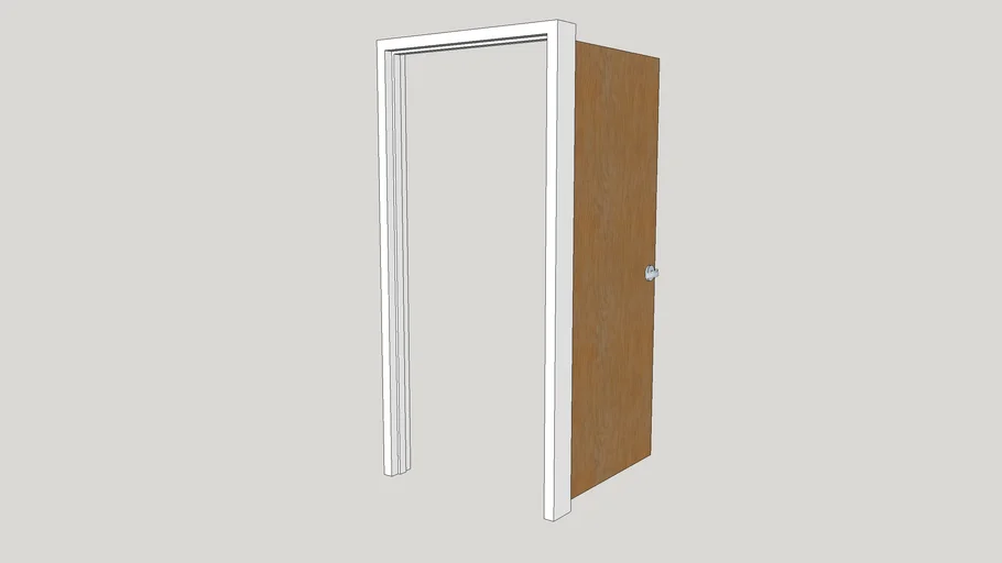 Commercial Wood Door - 36 x 82 - Right Swing - Door Open