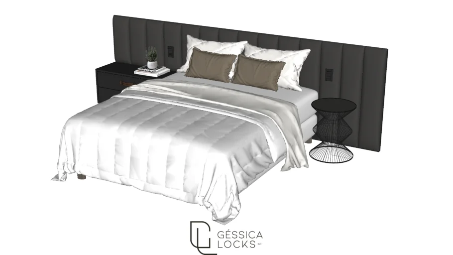 CAMA QUEEN CABECEIRA PRETO
