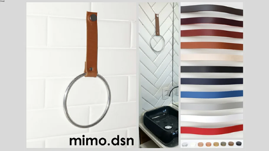 Porta Toalha De Rosto - Couro Legítimo - Mimo.dsn
