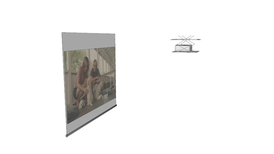 Projetor retratil e Telão