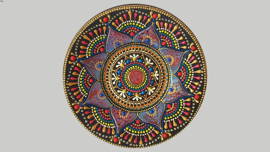 Indian Decorative Mandala Art Plate OC03