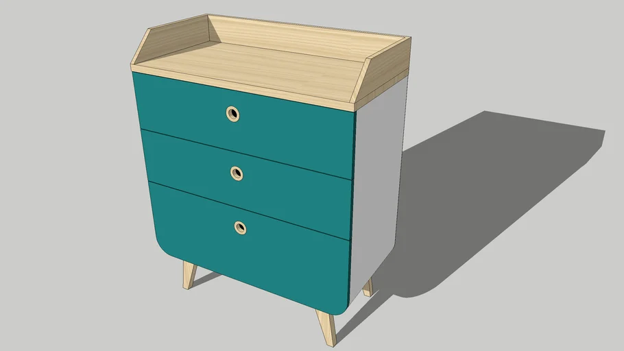 Commode Zen - Bleu canard,  cómoda, dresser