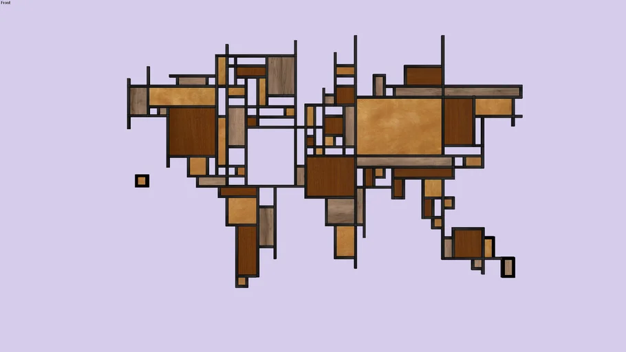 mondrian worldmap wall decor 세계지도 벽조형