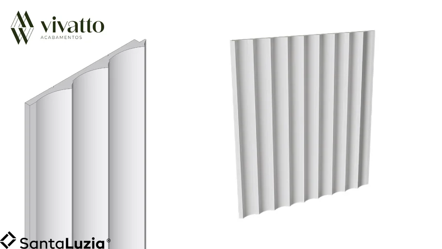 Painel Ripado Waves Branco 155 - Santa Luzia