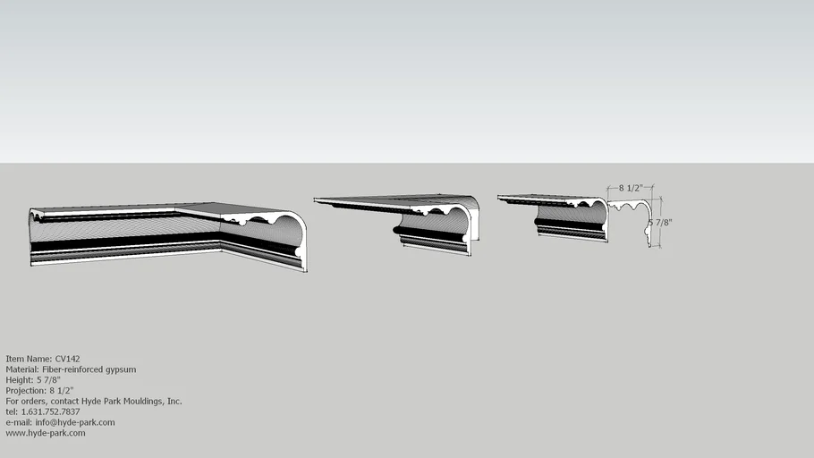 5 7/8"H x 8 1/2"P plaster crown moulding CV142