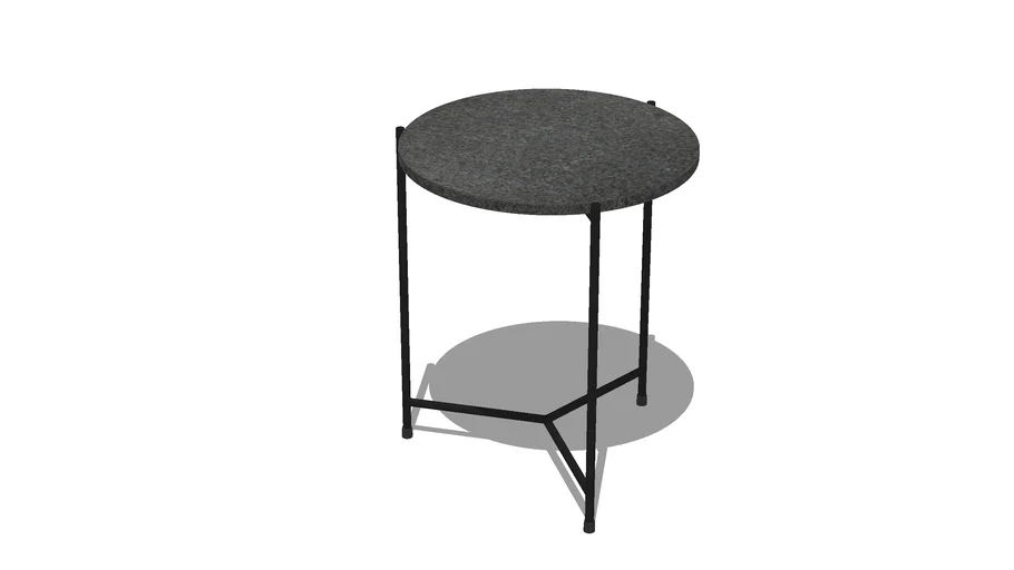 Mesa Lateral Redonda Granito São Gabriel Escovado Ø 50cm