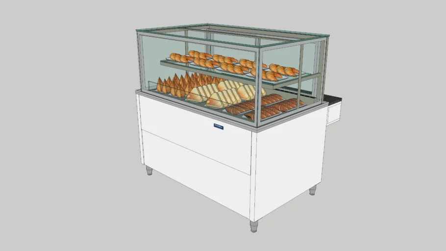 BALCÃO VITRINE BAIXA ESTUFA VISION 1200 SALGADOS PADARIA