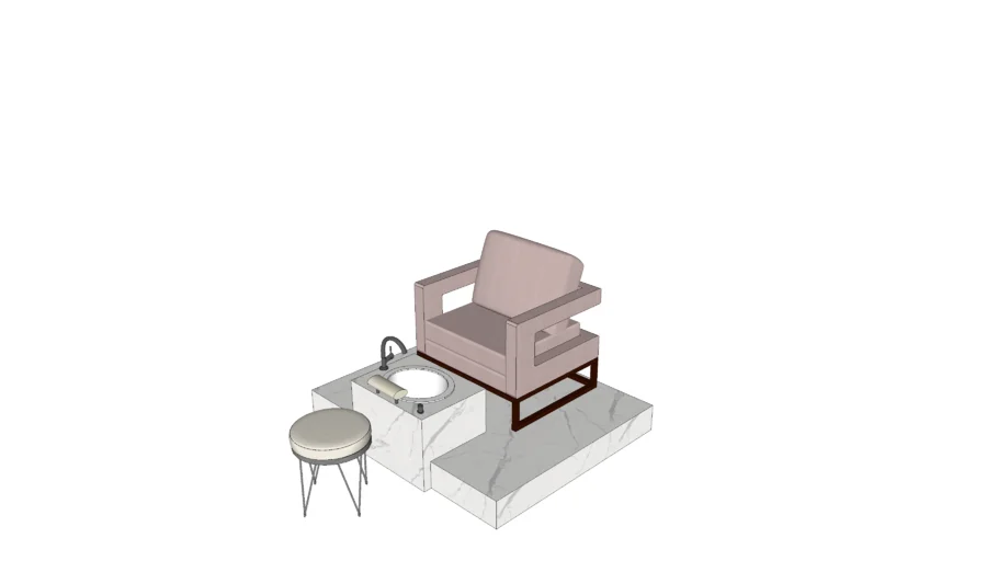 Pedicure stand with mirror