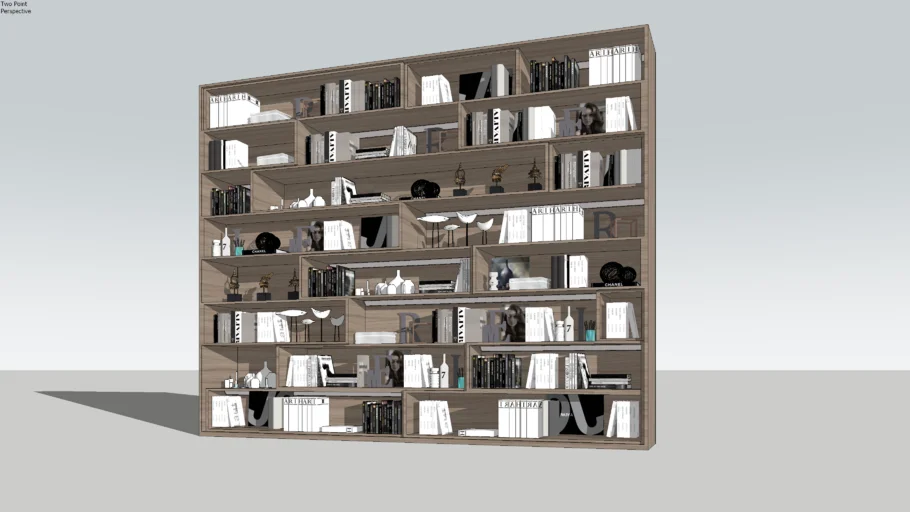 Shelving with books and other decoration