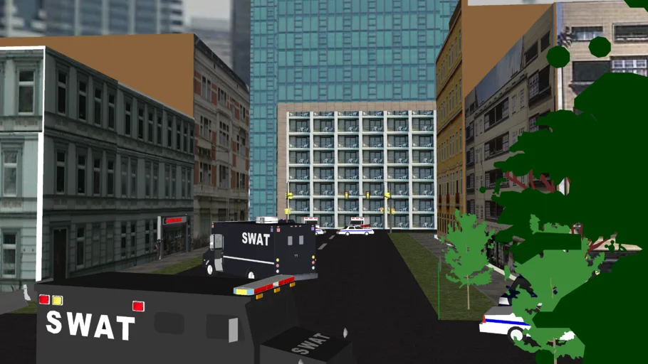 SWAT attacking a Bank