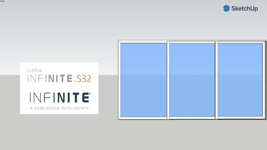 INFINITE.S32 Com 3 Folhas e Trilho Embutido.