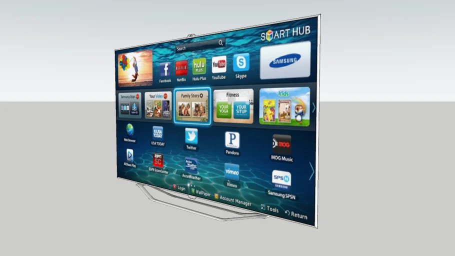 Samsung TV 8000 Series Smart Hub 3D LED 240 Hz 1080p