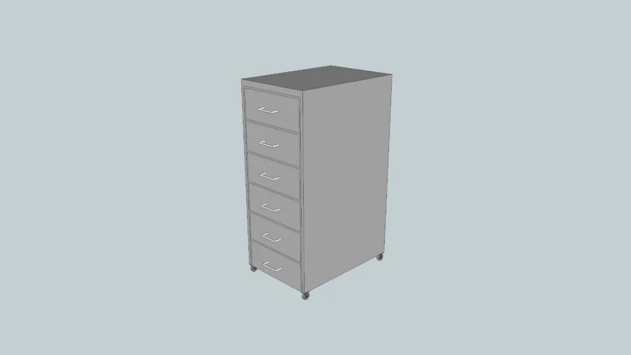HELMER - Drawer unit on casters, silver color