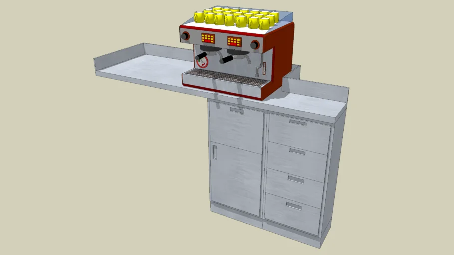Mueble acero inoxidable para cafetera
