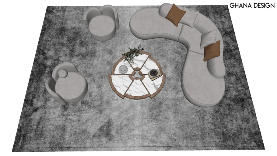 Living Room Set - Sofa, Armchairs, Coffe Table, Carpet