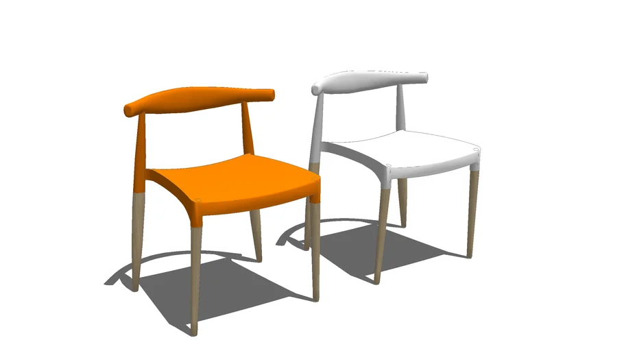PP PLASTIC AND WOOD OXHORN CHAIR
