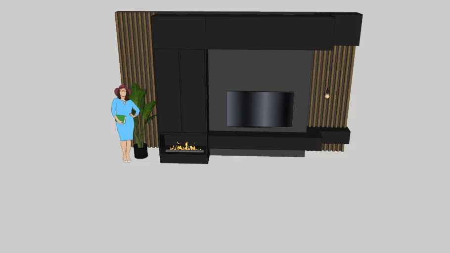 TV cabinet with fireplace