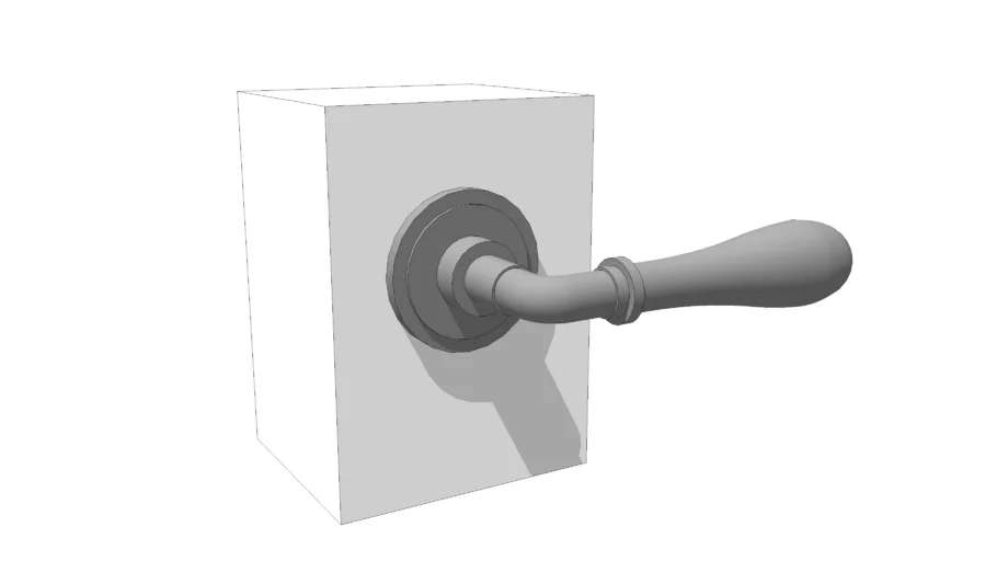 Traditional style door lever handle