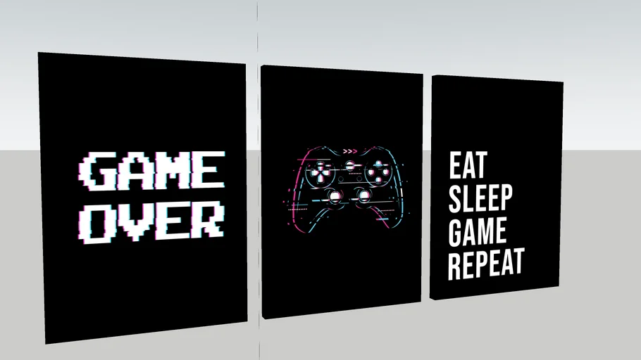 Kit Quadros Decorativos Game Over