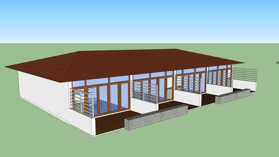 One Story Hotel Room Design (Beach Style)